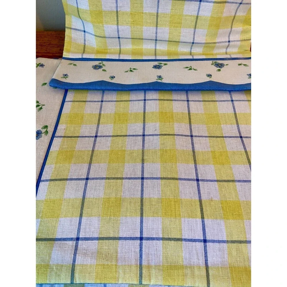 VTG pfaltzgraff SHELBY USA Set Teapot Towel Cushion Place Mats SET (9) Wash Seat